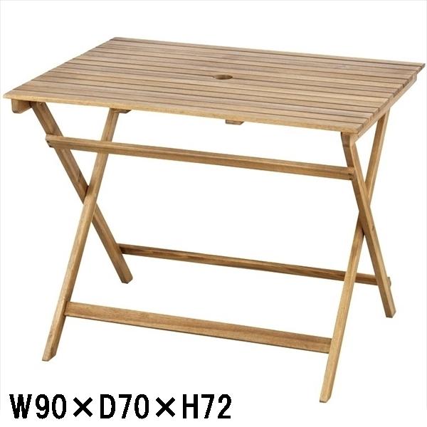 ガーデンテーブル アウトドアテーブル デッキテーブル/折畳/幅90 奥行70 高さ72