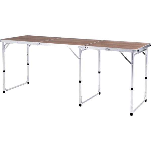 ガーデンテーブル キャンピングテーブル 大型/アルミ/折り畳み/高さ調節/幅180 高さ54〜70