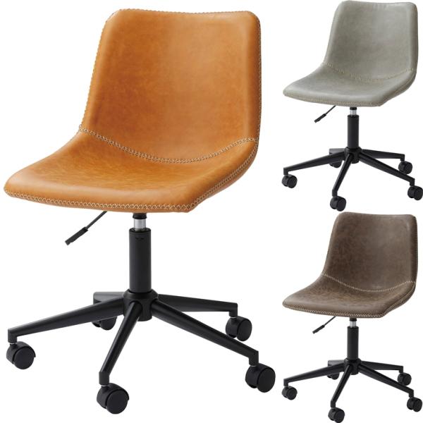 ワークチェア デスクチェア/回転昇降機能付/合皮/幅61 座面高45-54