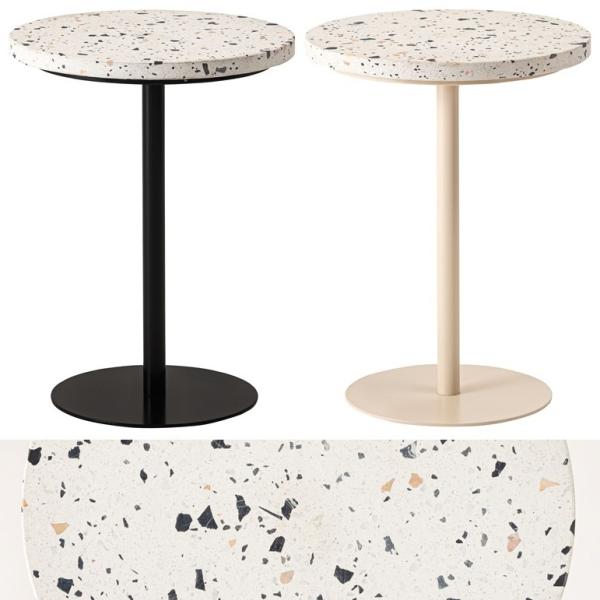 サイドテーブル 丸テーブル/人造大理石/幅35 高さ46