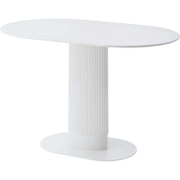 ダイニングテーブル テーブル/楕円形/４人/ホワイト/幅120 奥行70 高さ75