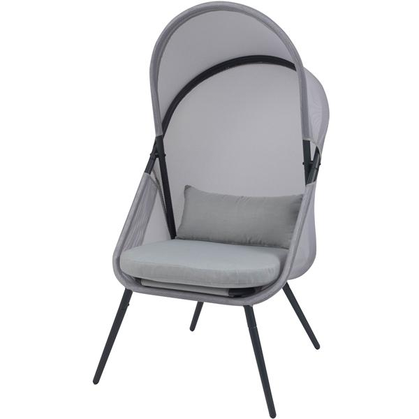 リラクゼーションチェア 日除け付き/折り畳み メッシュ/幅74 高さ145