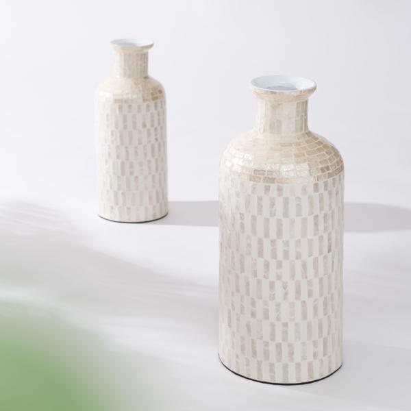 オブジェ フラワーベース 置物/パールシェル 貝/S 幅16 高さ36