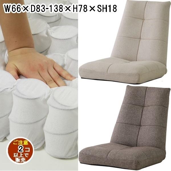 座椅子 リクライナー/リクライニング ポケットコイル仕様/幅66 高さ78/まとめ買い ご注文個数２...
