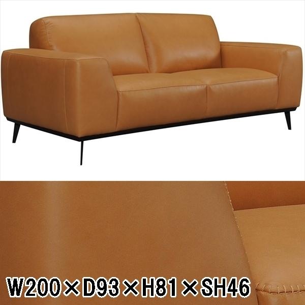 ソファー ソファ/三人掛け/本革 レザー 大型/幅200 奥行93 高さ81 座面高46/送料お問い...