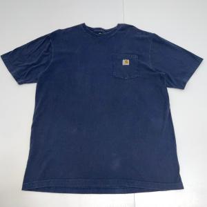 カーハート Tシャツ 古着 半袖 ネイビー L サイズ 無地 CARHART