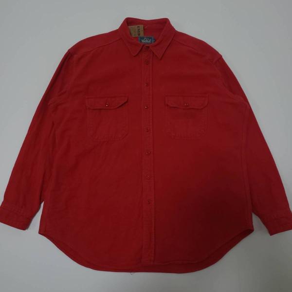【古着】WOOLRICH(ウールリッチ)　シャモアクロスシャツ　XLサイズ　アメカジ　赤　レッド
