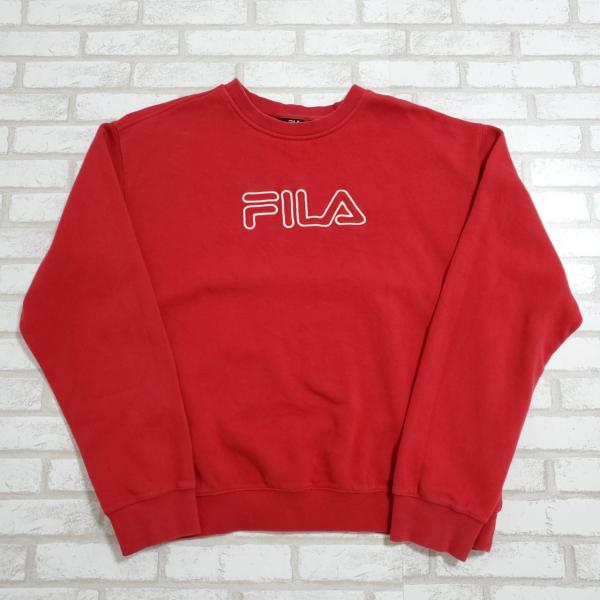 【古着】FILA（フィラ）赤　スウェット/トレーナー　XXLサイズ（US基準）　