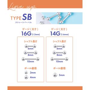 ボディピアス ストレートバーベル ラブレットス...の詳細画像3