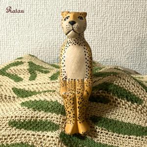 苔むす木工　オブジェ　チーター　ヒョウ 苔むす木工 オブジェ チーター ヒョウ 苔むす木工 オブジェ