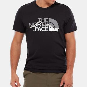 ノースフェイス 半袖Tシャツ 海外限定モデル THE NORTH FACE M S/S MOUNTAIN LINE TEE メンズ ブラック｜lucio