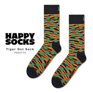 Happy Socks ハッピーソックス 靴下 レディース メンズ おしゃれ ソックス くつ下 Tiger Dot Sock P000776 可愛い クルー丈 クルーソックス トラ ドット 水玉｜lucius