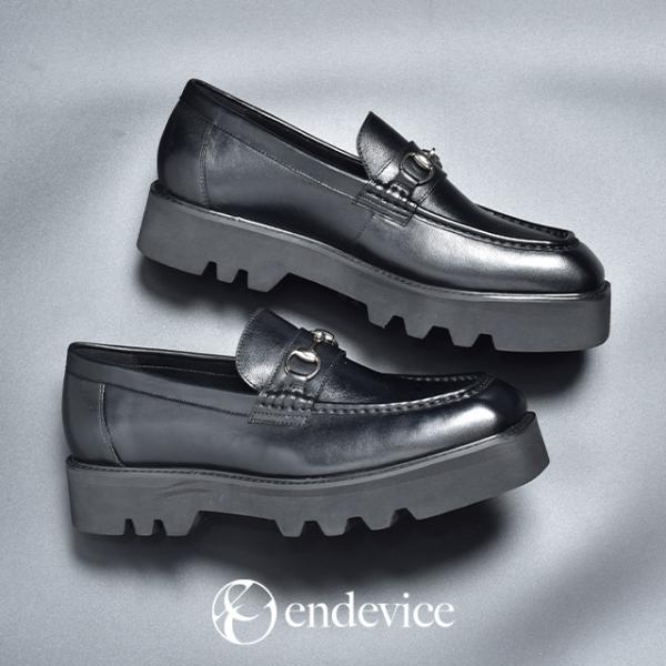 ローファー メンズ 厚底 革靴 本革 ビットローファー カジュアルシューズ スリッポン 厚底シューズ...