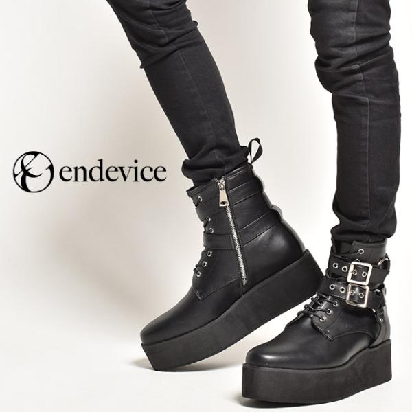 厚底ブーツ ブーツ レディース メンズ ブランド 厚底 革 ショートブーツ サイドジップ レースアッ...