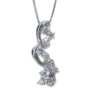 ダイヤモンド ネックレス 0.510カラット 18金ホワイトゴールド K18WG 