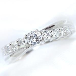 ダイヤモンド 0.5カラット PT900 リング/指輪 指もとが一気に豪華で華やかに。 ダイヤ好きに！ /白・透明(ホワイト)/中古/届5 ギフト プレゼント｜luck-jewel