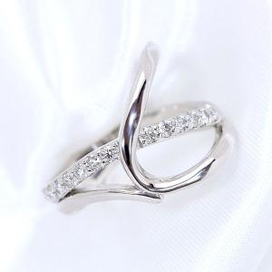 【在庫限り】ダイヤモンド 0.340ct  リング/指輪 K18 PG WG PT アシンメトリデザイン 繊細さの中の重量感 /白・透明(ホワイト)/受注生産品・新品/届30｜luck-jewel