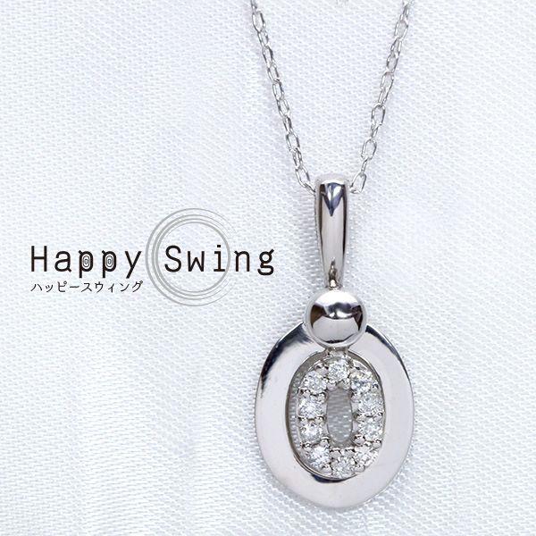 ダイヤモンド 0.120ct ネックレス K18 PG WG PT  Happy Swing ハッピ...