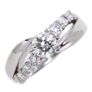 ダイヤモンド 0.583カラット リング/指輪 PT900 合計0.94カラットの煌き ラージサイズ /白・透明(ホワイト)/中古/届5/｜luck-jewel