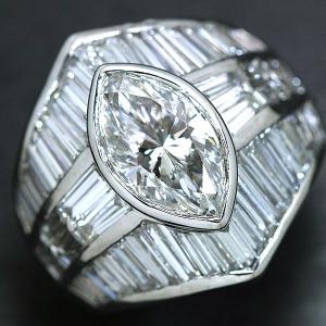 合計7ct 大粒マーキスカットのダイヤモンドはなんと2.86ct PT900リング/指輪 プラチナ18g超え 鑑別書付 /白・透明(ホワイト)/匠コレクション・新品/届10/｜luck-jewel