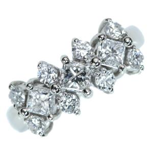 ダイヤモンド リング/指輪 1.115カラット プラチナ900 PT900 角ダイヤ 無色透明度高き上質 /白・透明(ホワイト)/中古/届5/｜luck-jewel