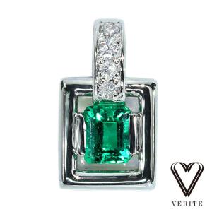 エメラルド 0.415ct ダイヤ ダイヤモンド 0.104ct ペンダントトップ  