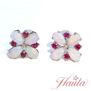 ルビー ピアス 0.40カラット プラチナ900 PT900 フック式 一粒揺れる