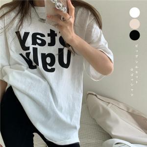 ビッグシルエットロゴTシャツ レディース Tシャツ オーバーサイズ｜lucky-anna