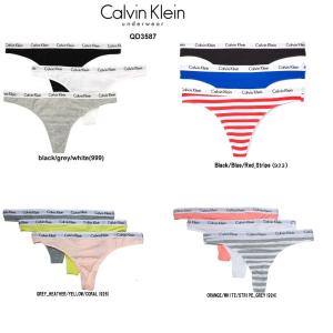 Calvin Klein(カルバンクライン)Tバック ビキニ 3枚セット レディース インナー 下着 QD3587 [並行輸入品]｜lucky-dou