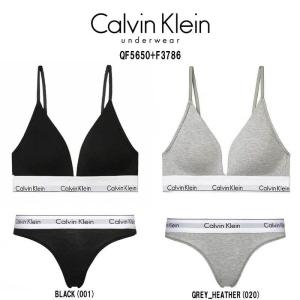 Calvin Klein(カルバンクライン) ブラジャー&Tバックショーツ セット  レディース 女性用 下着 QF5650+F3786[並行輸入品]｜らっきいどう
