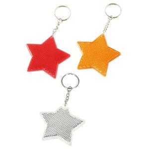 反射板キーホルダー　星　100個以上販売　反射板がそのままキーホルダー 点灯 点滅 夜道で ノベルティ 販促品