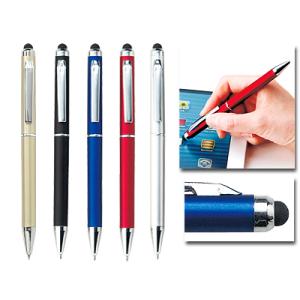 タッチペン付ビジネスペン 5色（色選択可能）500本セット販売　スタイリッシュなボールペンにタッチペン機能をプラス  【名入れ可能商品　別途費用必要】｜lucky-merci