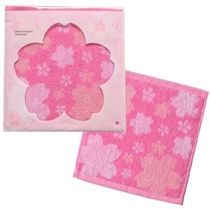 春の景品 桜コレクション さくらジャガード織りハンドタオル 200枚以上販売 桜の花びらをプリント 販促品・景品・ノベルティ・粗品