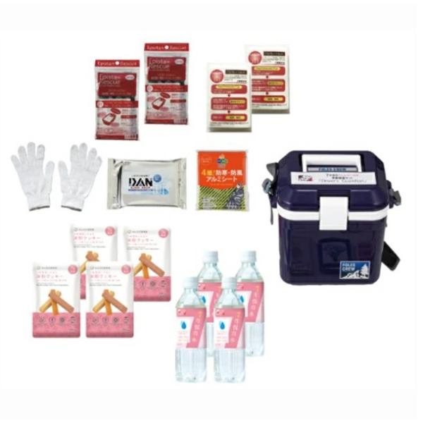 7年保存アレルギー対応 車載用備蓄セット 4個セット販売　7年保存水とクッキーの入った車載用セット