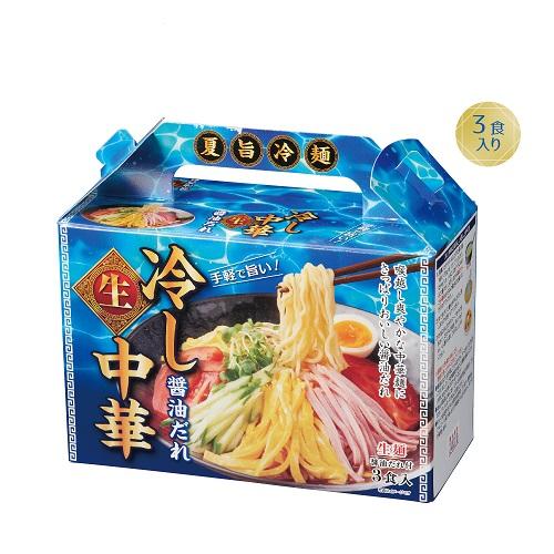 夏旨生麺　冷し中華3食入　48箱セット販売　醤油だれ付き　冷やし中華  夏のお中元ギフト　夏の販促品...