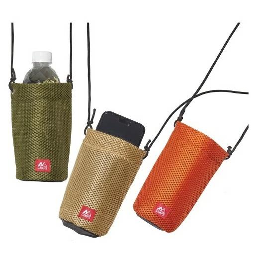 キャンプス　メッシュボトルホルダー 240個販売  ペットボトルや缶飲料が入るボトルホルダー 3色取...