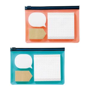 ばらまき景品　ポーチふせんセット　100個以上販売　3種類のふせんセット 文房具　販促品・景品・粗品・ノベルティ・記念品・卒業・入学