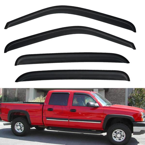 【並行輸入品】LQQDP フロント+リアスモークサン/レインガードウィンドウバイザー 4個 / 00...