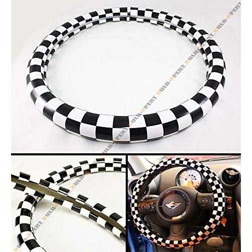 【並行輸入品】Tuesnut JCW チェッカーフラッグスタイル PU Raハンドルカバー 直径15...