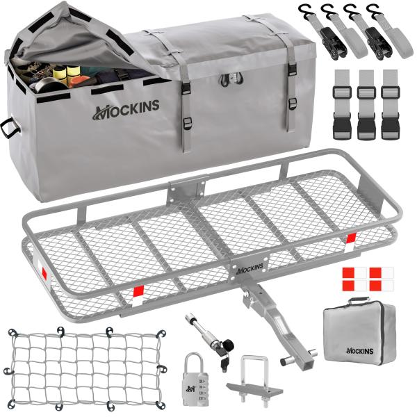 【並行輸入品】Mockins 60インチx20インチx6インチ 折りたたみ式トレーラーヒッチカーゴキ...