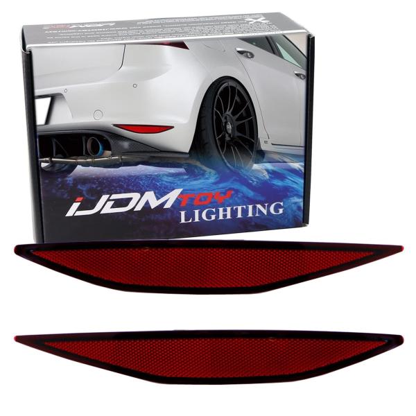 【並行輸入品】iJDMTOY ダークレッドレンズ リアバンパーリフレクターレンズ フォルクスワーゲン...