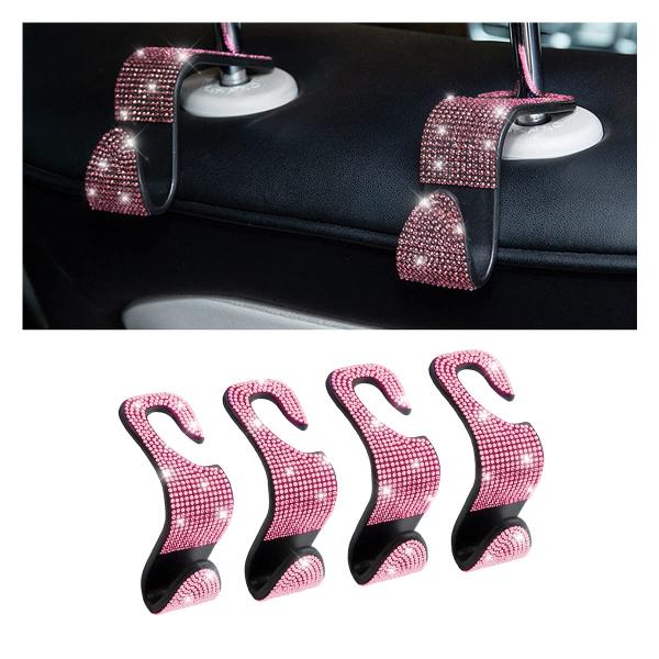 【並行輸入品】Bling Car Seat ヘッドレストフック 4ピース ハンドクラフトラインストー...