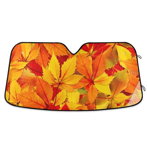 【並行輸入品】Fall Autumn Leaves Windshield Sun Shade Acc...