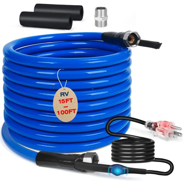 【並行輸入品】SZFY RV用温水ホース サーモスタット付き 鉛とBPAフリーの加熱飲料水ホース 内...