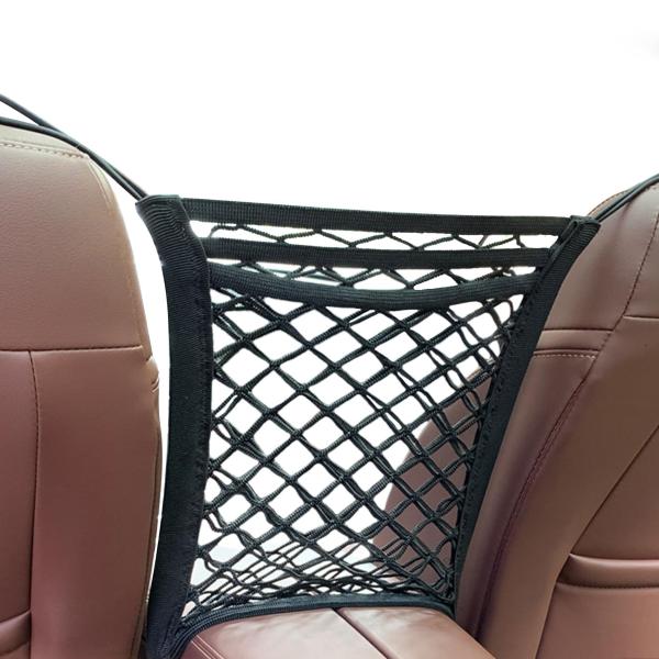 【並行輸入品】カーシートバックネットバッグ 3層カーメッシュオーガナイザー カーゴティッシュパースホ...