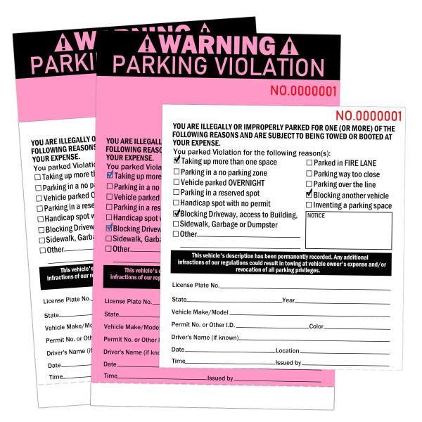 【並行輸入品】2 パーツ カーボンレス 穴あき 番号付き 駐車違反警告帳 6 x 4インチ 駐車違反...