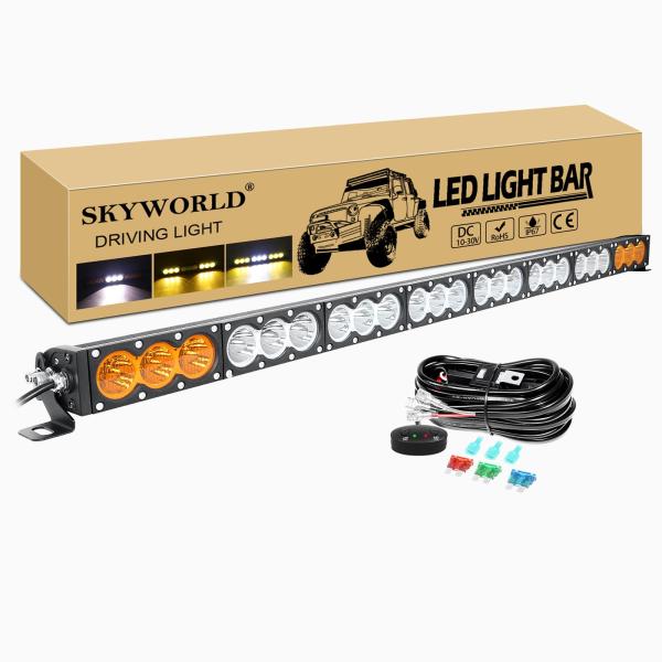 【並行輸入品】SKYWORLD 44インチ 240W LEDライトバー イエロー ホワイト LEDワ...