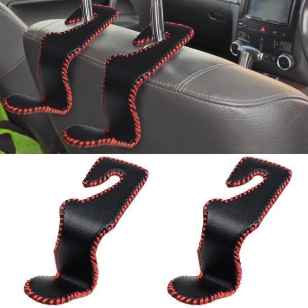 【並行輸入品】カーシートヘッドレスト収納フック 2個 バックシートパース レザーハンガーホルダー マ...