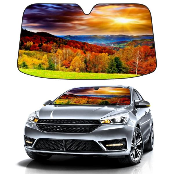 【並行輸入品】Fall Red Maple Tree Forest Scenery Sunrise ...