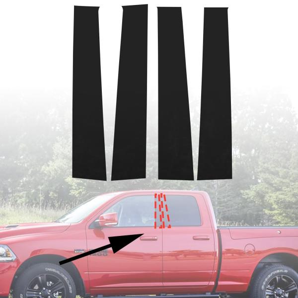 【並行輸入品】FZJDSD ブラック ピラーポスト ドアトリムカバー Dodge Ram 2009 ...